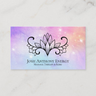 Carte De Visite *~* Lotus Lavender Peach Nebula Galaxy Universe