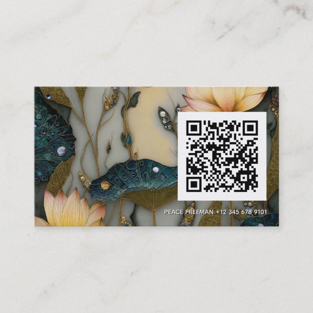 Carte De Visite Lotus Light Awakening | conception botanique (Devant)