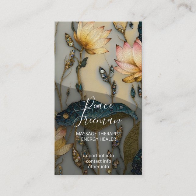 Carte De Visite Lotus Light Awakening | conception botanique (Devant)