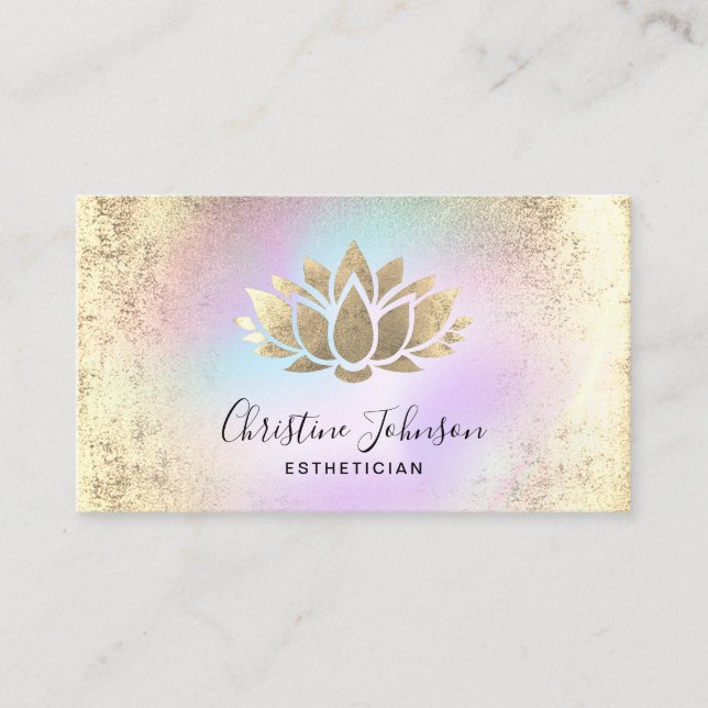 Carte De Visite lotus logo couleurs pastel (Devant)