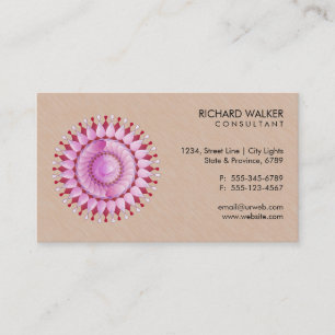 Carte De Visite Lotus Logo Élégant Bois Floral Santé Bien-être