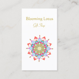 Carte De Visite Lotus Mandala en fleurs colorées