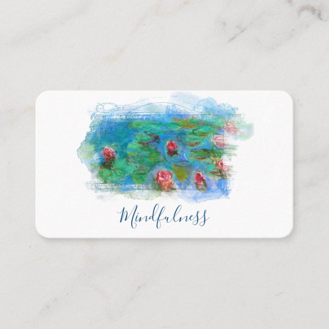Carte De Visite *~* Lotus Monet Lily Pond Floral Angel (Devant)