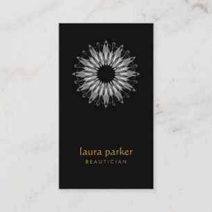 Carte De Visite Lotus noir Logo Fleur Guérison Yoga Holistique