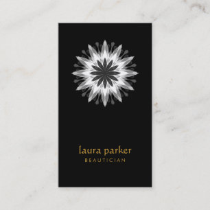 Carte De Visite Lotus Noir Logo Thérapie Yoga Holistic