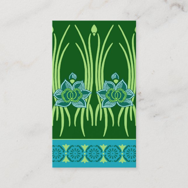 CARTE DE VISITE LOTUS NOUVEAU : SCÈNE DE VERT BLEU (Devant)