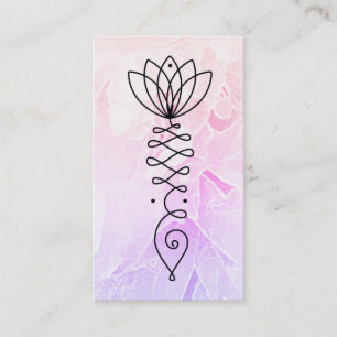Carte De Visite *~* Lotus Pastel Peony Massage Yoga Reiki