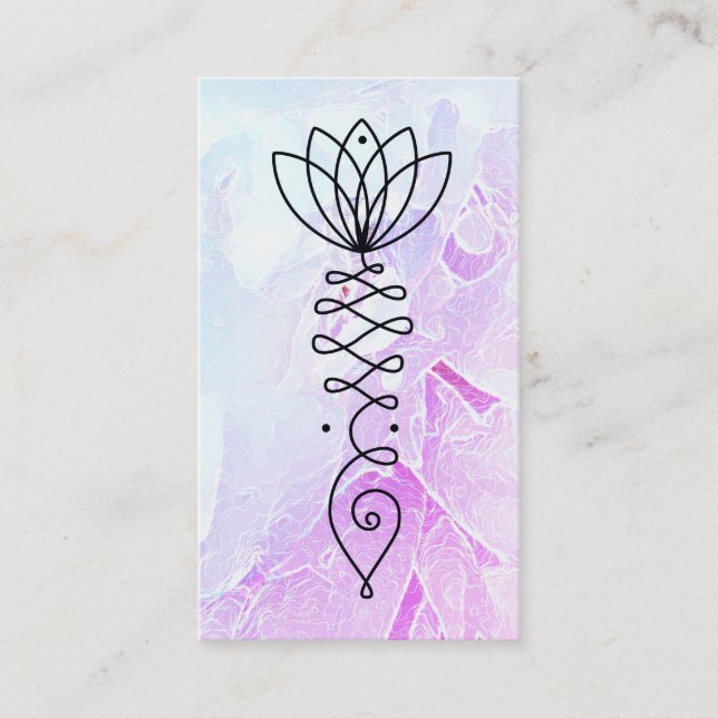 Carte De Visite *~* Lotus Pastel Peony Massage Yoga Reiki Guérisse (Devant)