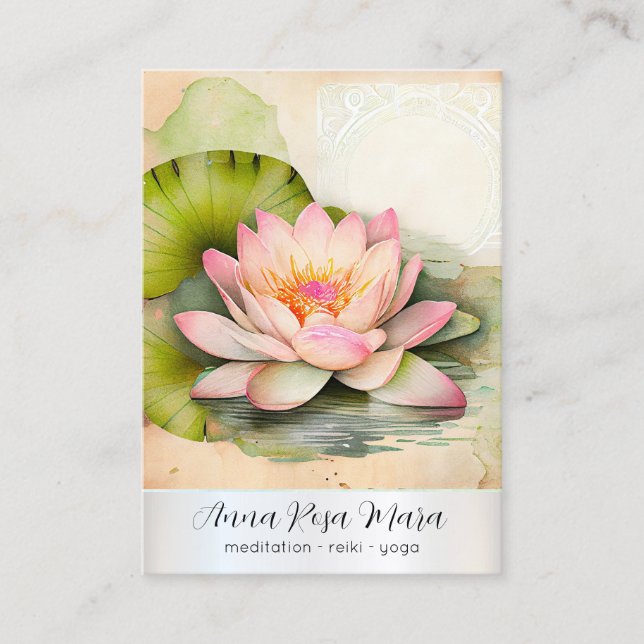 Carte De Visite *~* Lotus PHOTO Nature Flowers QR AP67 Art (Devant)
