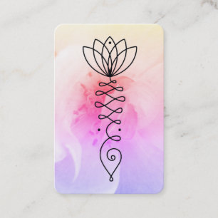 Carte De Visite *~* Lotus QR Rose Coeur Nirvana Massage Reiki Yoga