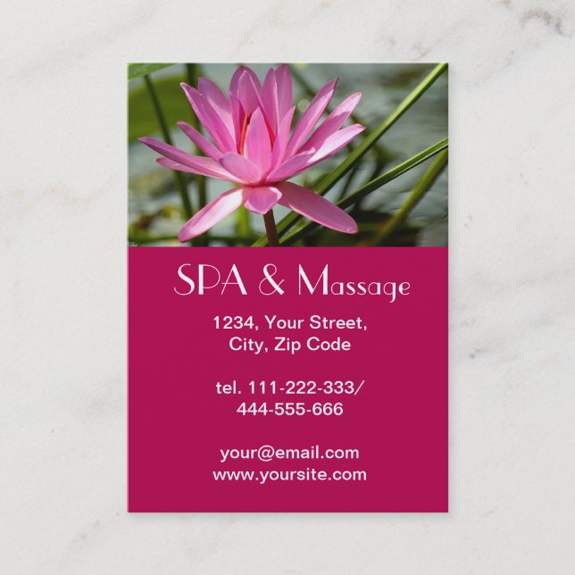 Carte De Visite Lotus rose (Devant)