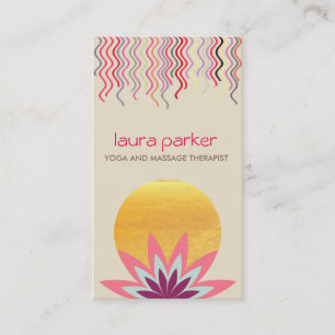 Carte De Visite Lotus rose Lotus Logo Yoga Santé de guérison