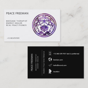 Carte De Visite Lotus Sérénité Conception de Mandala Violet