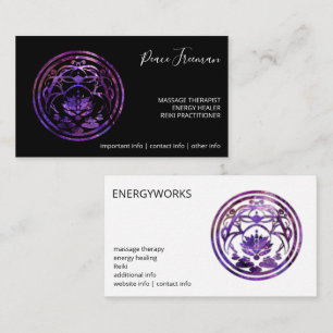 Carte De Visite Lotus Sérénité Dessin Mandala Violet