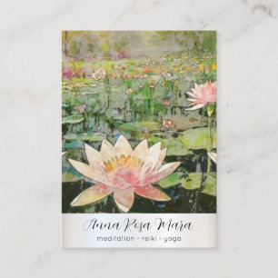 Carte De Visite *~* Lotus Water Lily Nature Flowers QR AP67 Art