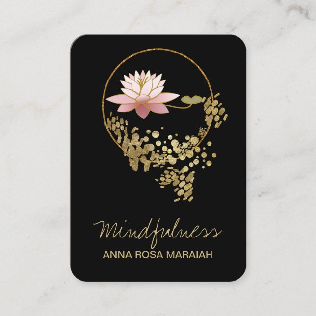 Carte De Visite *~* Lotus Water Lily Yoga Mindfult Parties scintil (Devant)