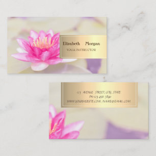 Carte De Visite Lotus Yoga Bokeh Gold professionnel