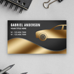 Carte De Visite Louer une voiture de luxe Black Mesh Gold Chauffeu