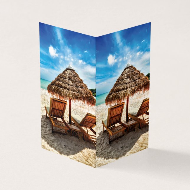 Carte De Visite Lounge on beach throw pillow (Extérieur)