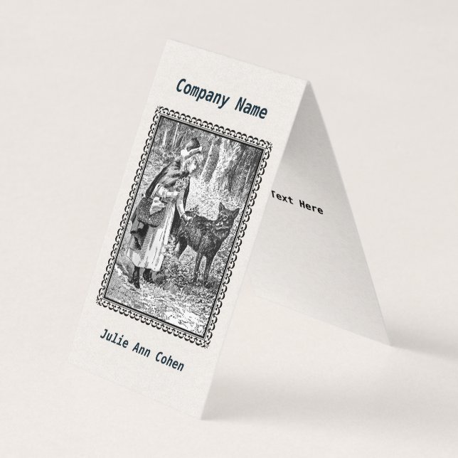 Carte De Visite Loup blanc encadré de capuchon de noir (Devant)