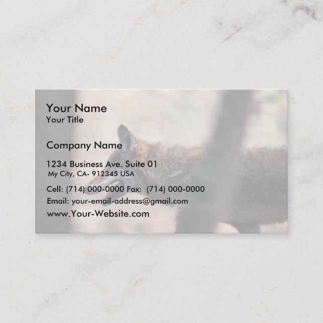 Carte De Visite Loup rouge (Devant)