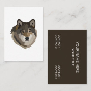 Carte De Visite Loup tête animal gris loup sauvage