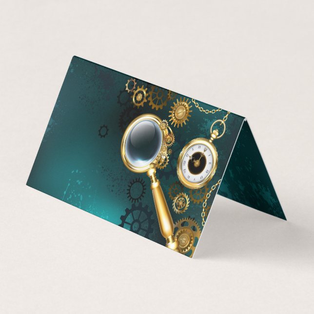 Carte De Visite Loupe en style Steampunk (Devant)