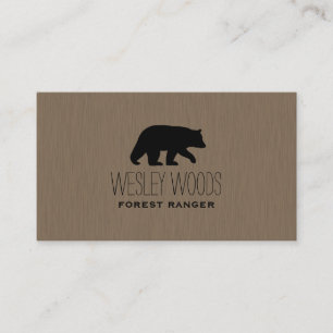 Carte De Visite L'ours noir de marche silhouettent la faune simple