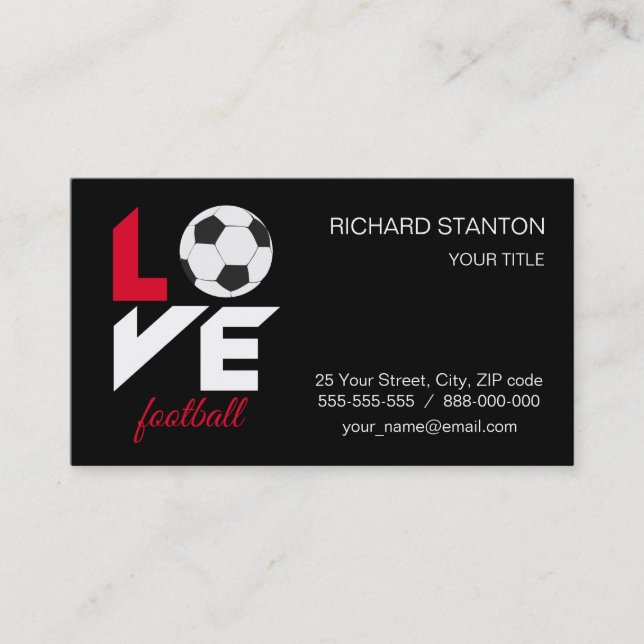 Carte De Visite Love football (Devant)