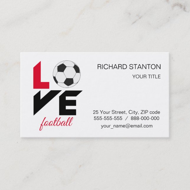 Carte De Visite Love football (Devant)