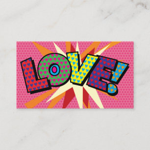 Carte De Visite LOVE Moderne Typographie Féminine Rose Amusant