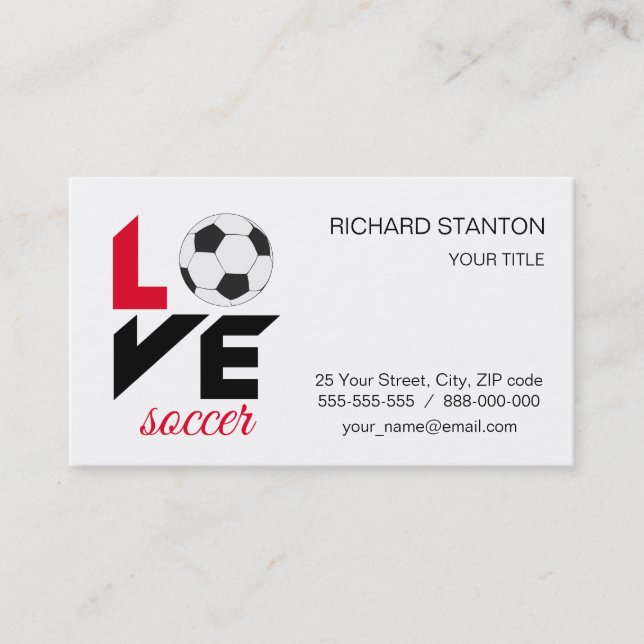 Carte De Visite Love soccer (Devant)