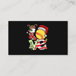 Carte De Visite Love Softball Noël Père Noël Ado Filles Femmes