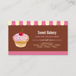 Carte De Visite Lovely Custom Cupcakes - Sweet Bakery Shop