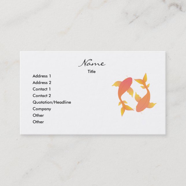 Carte De Visite Lovely Koi (Devant)