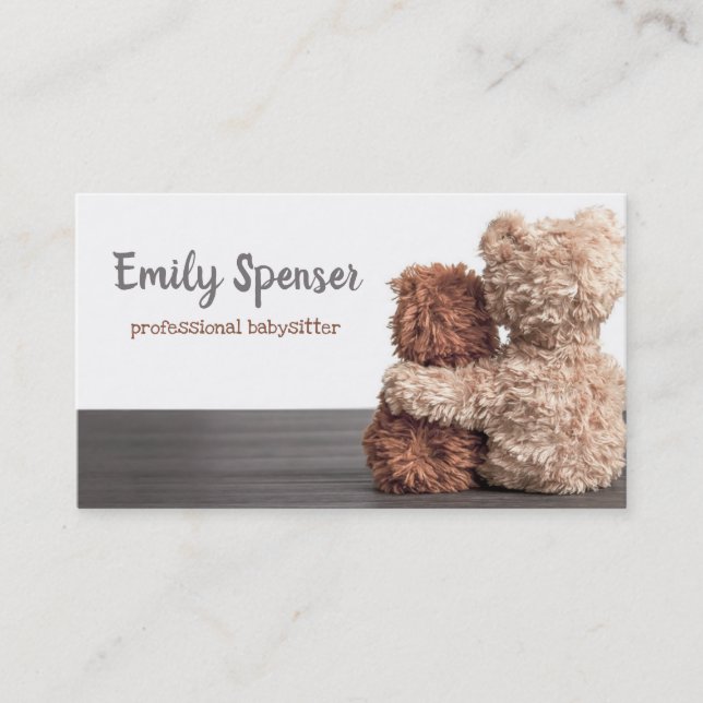 Carte De Visite Lovely Teddy Bear Babysitting & Child Care Card (Devant)