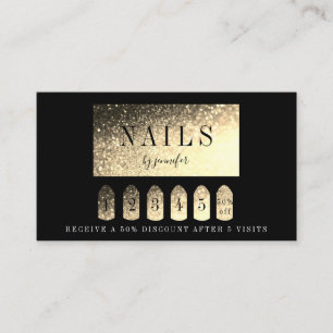 Carte De Visite Loyalität 5 Nails Artiste Or Élégant
