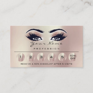 Carte De Visite Loyality 6 yeux roses de mèches de yeux de sourcil