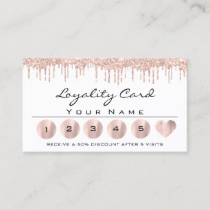 Carte De Visite Loyauté 6 MAKEUP Esthétique Rose Lash de coeur b