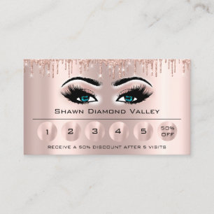 Carte De Visite Loyauté 6 Maquillage Esthétique Eyelash Rose Ble