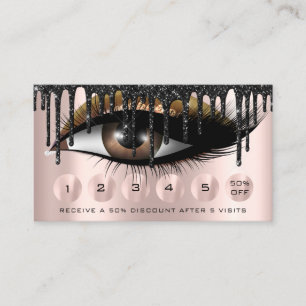 Carte De Visite Loyauté 6 maquillage Eyelash Drivers Black Gold