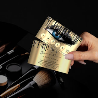 Carte De Visite Loyauté 6 maquillage Eyelash Gold Grey Drives