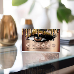 Carte De Visite Loyauté 6 maquillage Eyelash Gold Skinny Drives