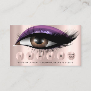 Carte De Visite Loyauté 6 Maquillage Eyelash Rose pourpre pourpre