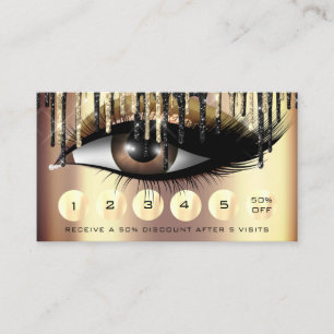 Carte De Visite Loyauté 6 Punch maquillage Eyelash Extensions