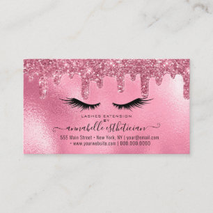 Carte De Visite Loyauté d'extension Eyelash rose Parties scintilla