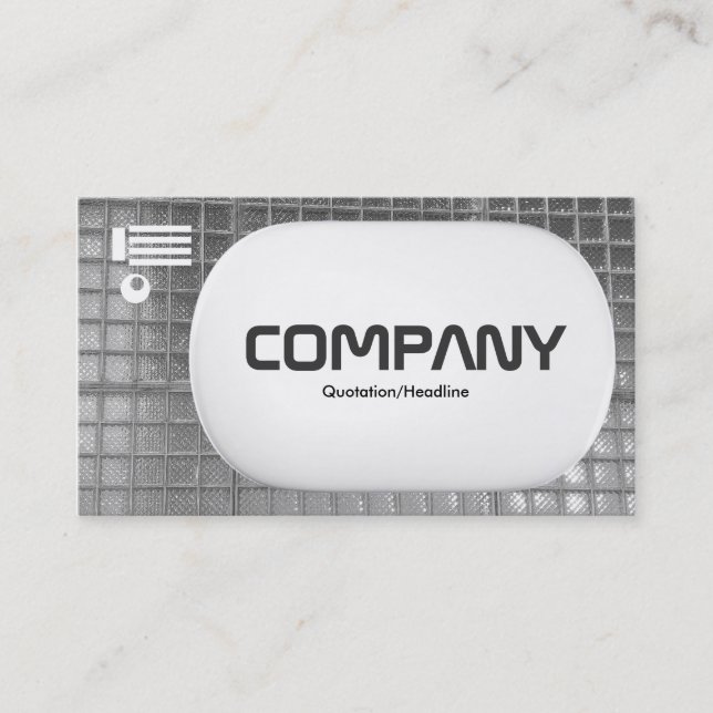 Carte De Visite Lozenge 3d - Mur de verre noir et blanc (Devant)