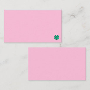 Carte de visite Lucky 4 Leaf Irish Clover rose cla