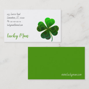 Carte De Visite Lucky Clover   Floral