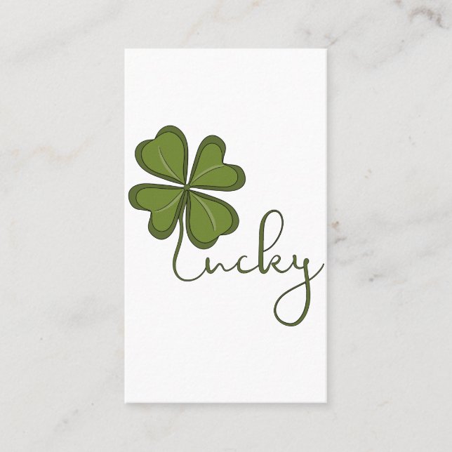 Carte De Visite Lucky Four Leaf Clover (Devant)